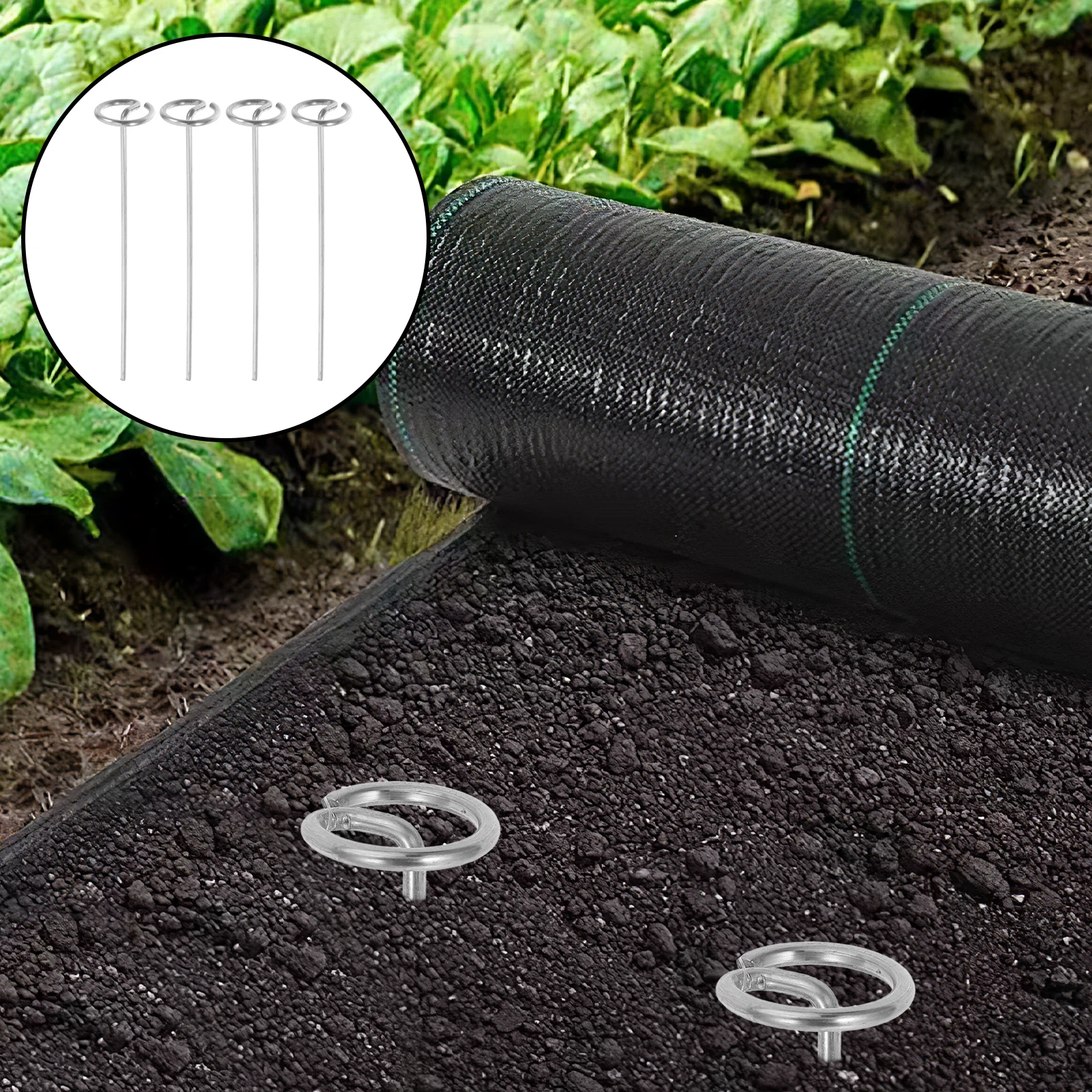 

20Pcs Metal Garden Stakes Landscape Fabric Pins Heavy Duty Lawn Staples for Gardening Landscaping Canopy Tent Beach