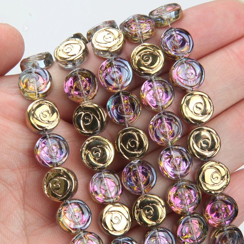 1 Strand 64PCS 11mm Irregular Crystal Spacer Beads AB Sparkle Glass Bead Charms for Bracelet Making DIY Jewelry Making Wholesale