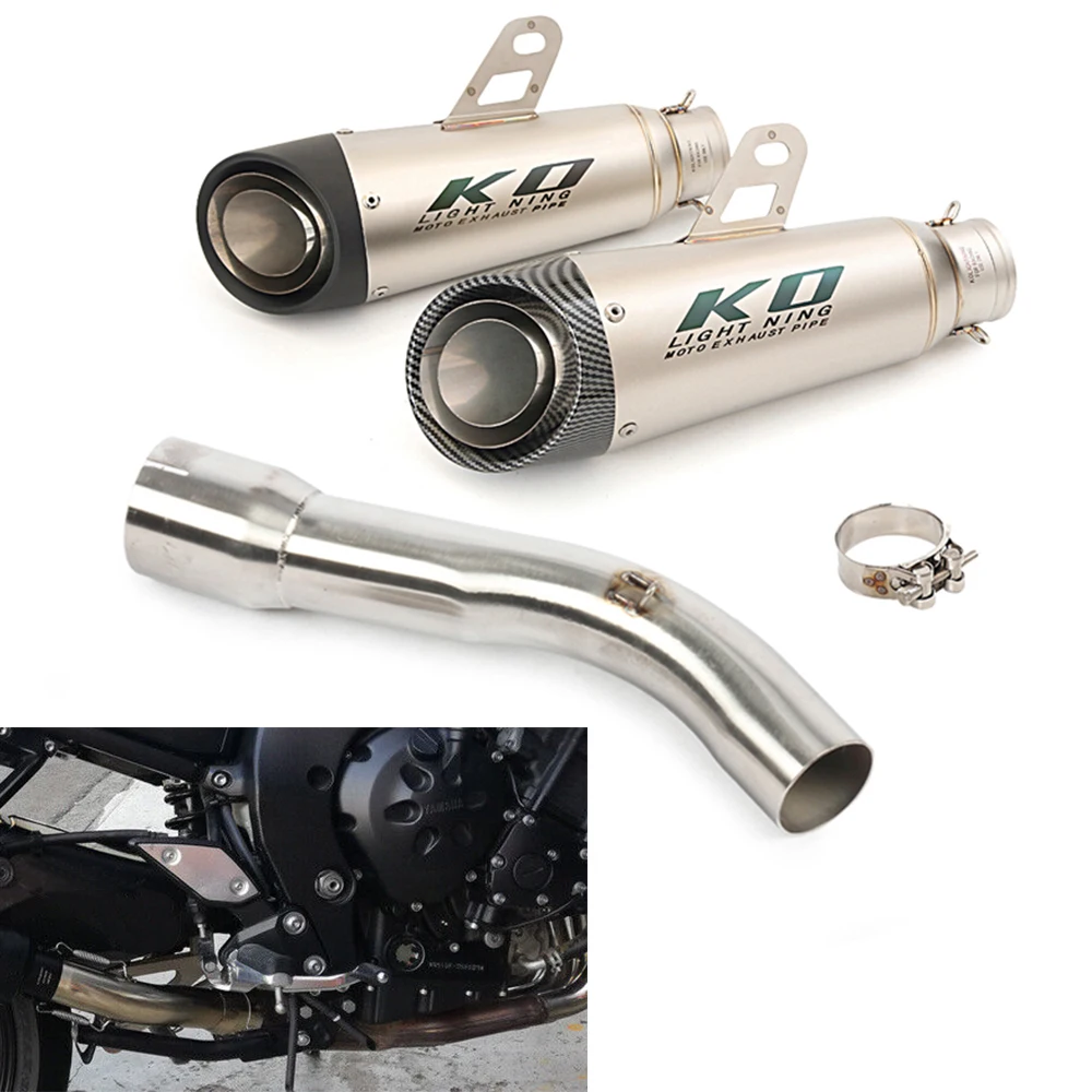 

For Yamaha FZ1 2006-2015 Motorcycle Exhaust Muffler Mid Link Pipe Stainless Steel Connect Tube NO DB Killer Slip On Tail Escape