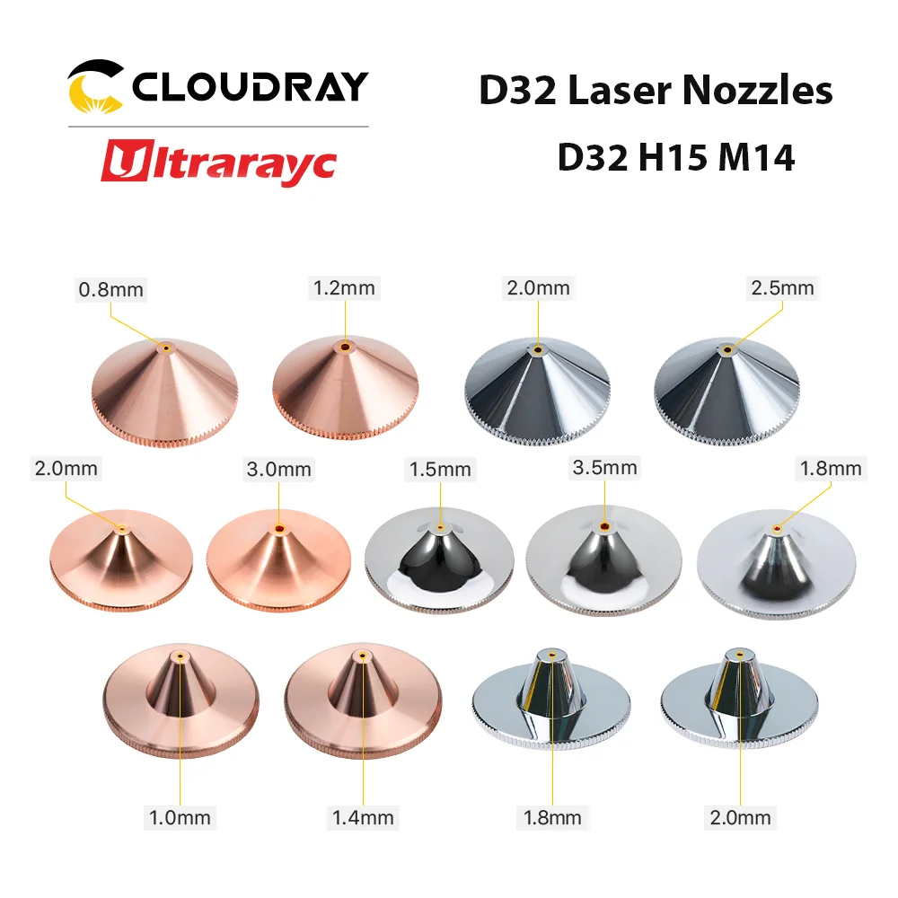 Ultrarayc Fiber kesme kafası lazer memesi tek çift krom kaplama katmanlar D32 kalibreli Raytools Empower kafa için 0.8-6.0mm