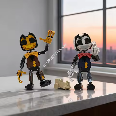 492pcs MOC Bendy And The Dark Revival Tiny Gamesed Model Building Blocks Christmas Gifts Assemble Toys DIY Creative Idea Kids