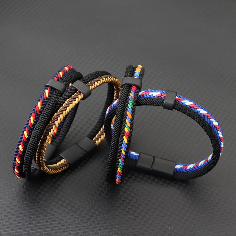 سوار خيط فريد للجنسين قابل للفصل بإبزيم مغناطيسي للتخييم في الهواء الطلق وإكسسوارات متعددة الاستخدامات هدية للعشاق