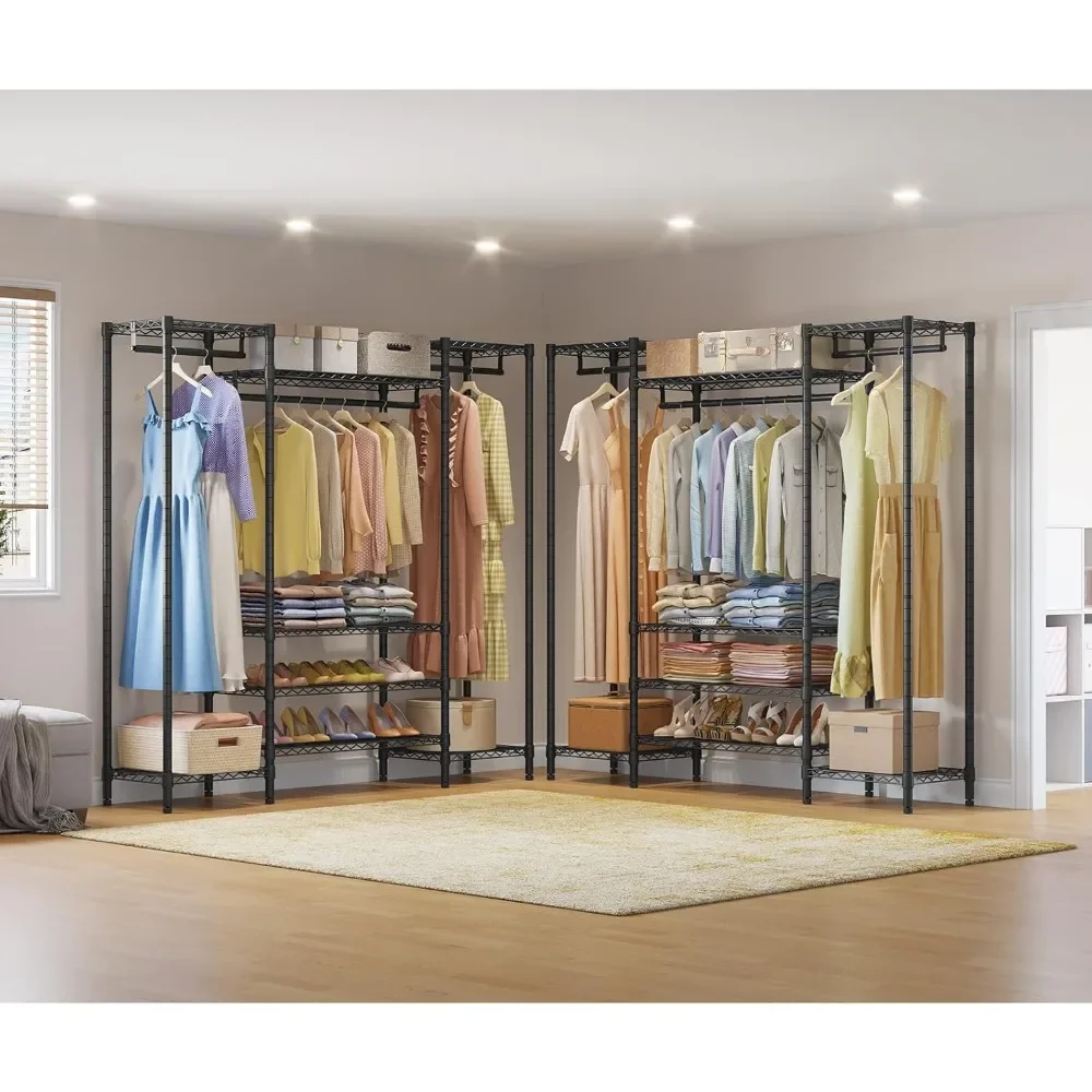 V20 Basic Heavy Duty Garment Rack, Rack de roupas para pendurar roupas, Rack de roupas com prateleira de fio ajustável