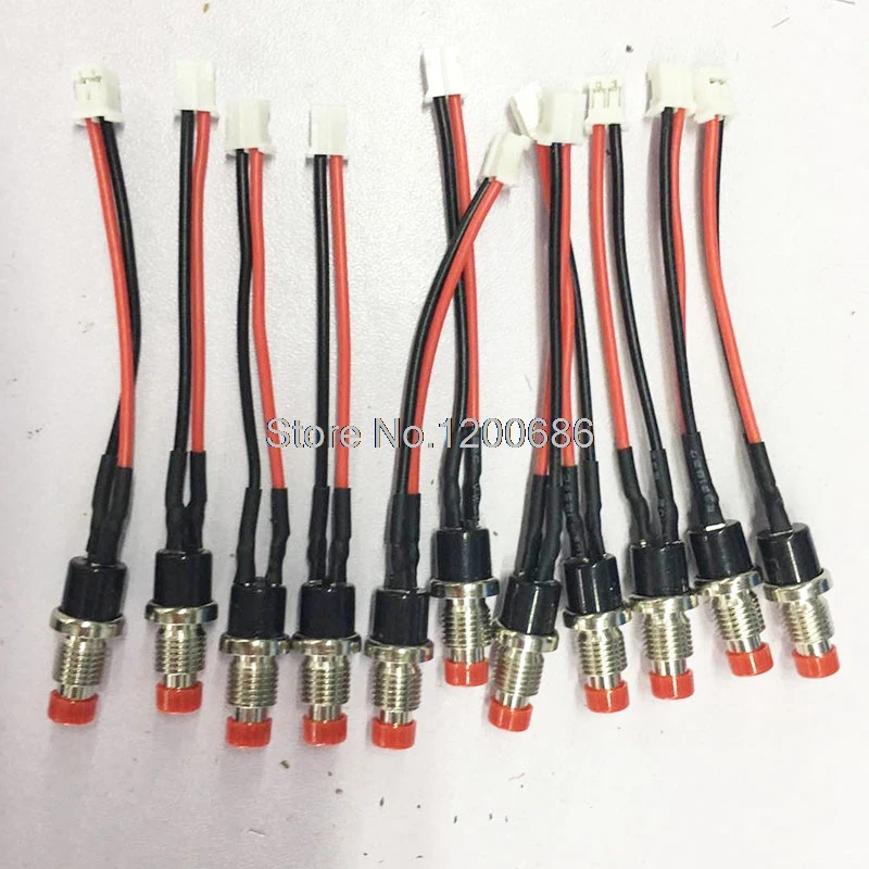 10CM 20AWG RED/BLACK WIRE NO PBS-110 ON/OFF Push Button  Momentary Push Button Switch Lockless Momentary Switch wire harness