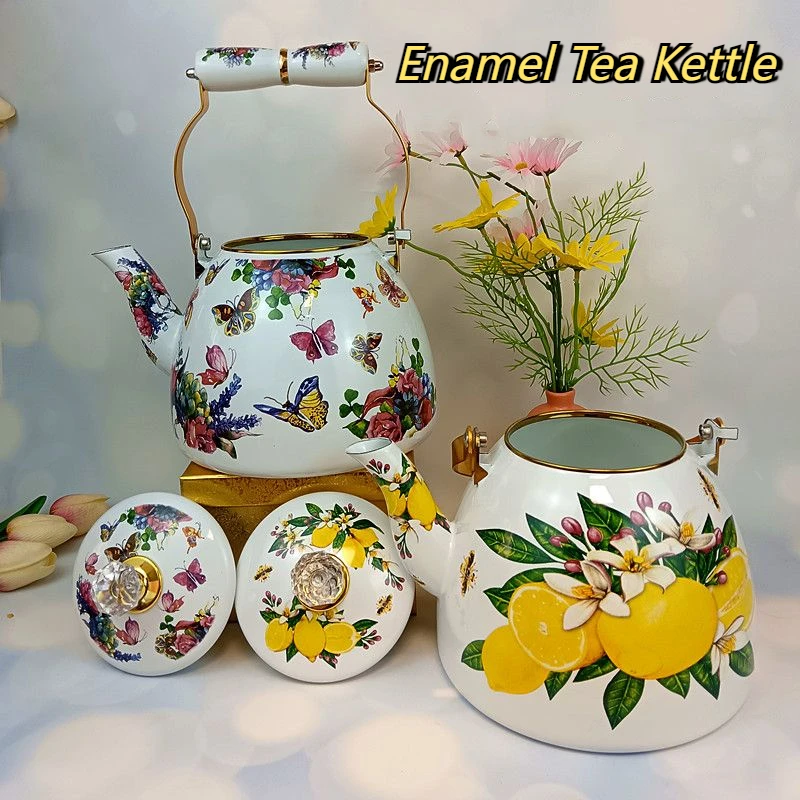 

Ethnic Milk Tea Kettle Enamel Tea Kettle Home Restaurant Boiling Kettle