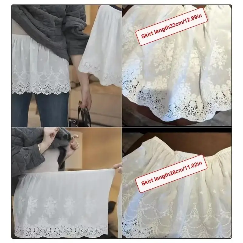 Mini-jupe réglable pour femmes, extension chemise, superposition amovible, faux haut, chemise à balayage inférieur, cadeaux,