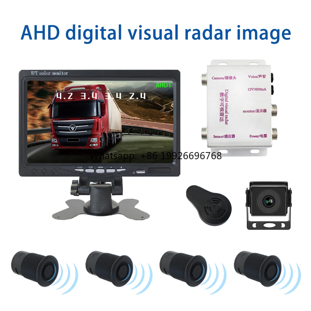 

7 Inch AHD Display Rear View Camera System for Truck Camera with Digital Parking Sensor Camera System Car Reversing Aid manufact