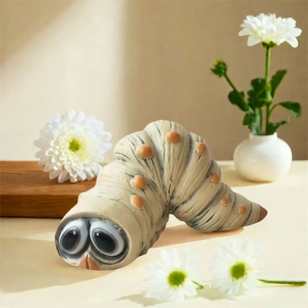 مضحك في الهواء الطلق كاتربيلر تمثال الراتنج الحرفية نابض بالحياة حديقة دودة زخرفة اليدوية الحيوان تمثال هالوين ديكورات للباحة #2