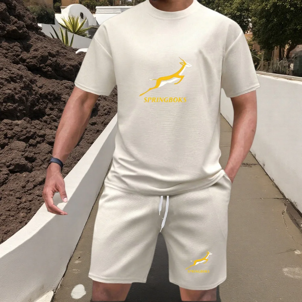 

2025 new summer men's sportswear, men's loose fashion clothing, 2D printed T-shirt shorts, men's simple clothing fashion set, li