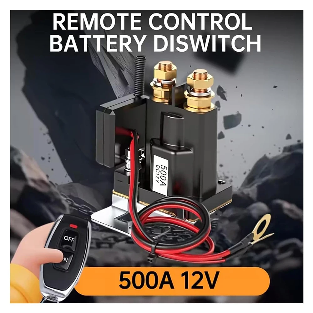 12V 24V Wireless Remote Battery Disconnect Switch Remote Start Warm-Up/Cool-Down High Current Capacity Stable Reliable