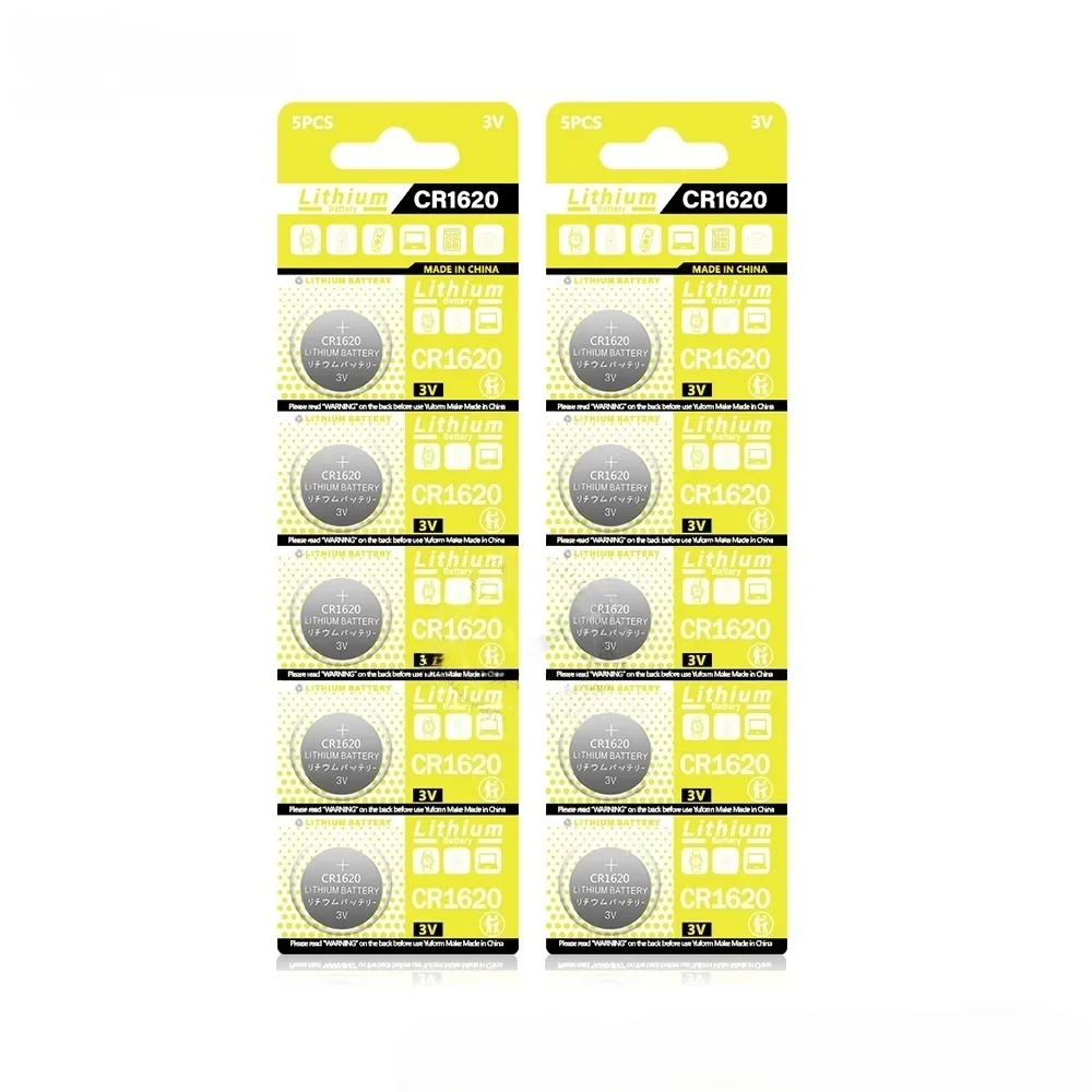 Lithium Coin Cell Battery CR1620 CR1616 CR1220 3V 5-10PCS Button Cells For Watch Remote Key Fob Calculator Scales Shavers