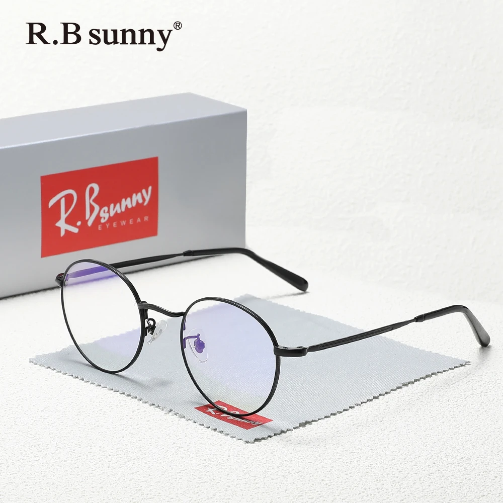 Gafas Clásicas Originales de Moda con Protección Anti-luz Azul para Hombre/Mujer, Monturas Redondas Retro para Computadora, Bloquean la Luz Azul