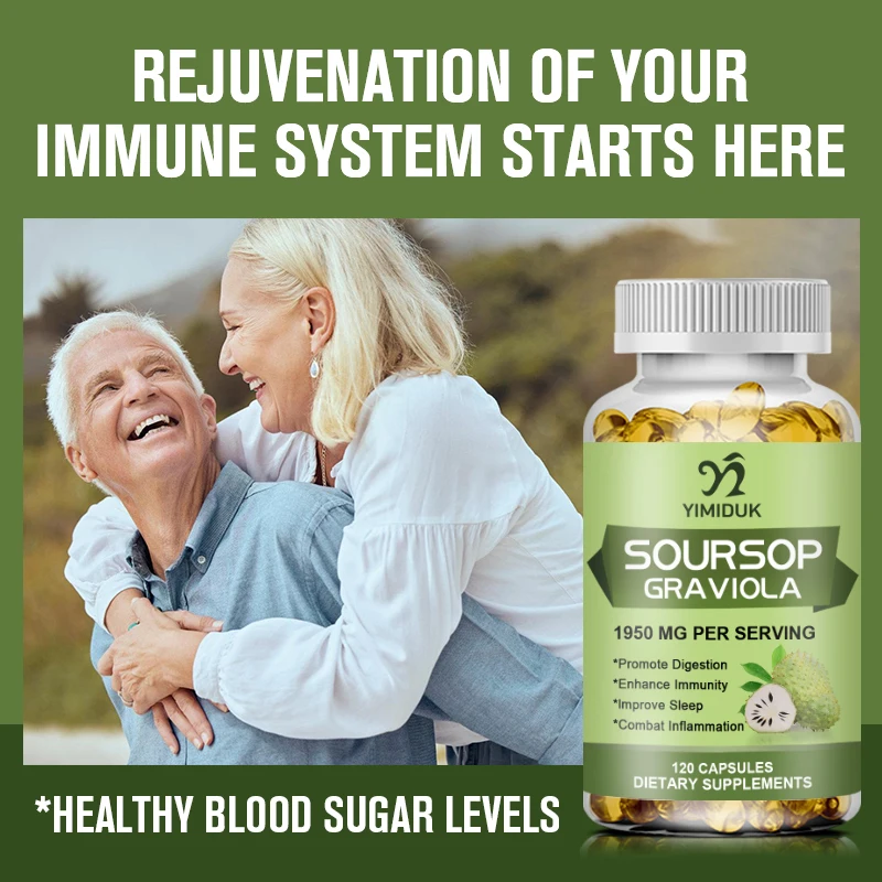 Soursop Graviola Supplement, with Multivitamin, Support Respiratory System, Immune Function, Promotes Digestion & Cell Health