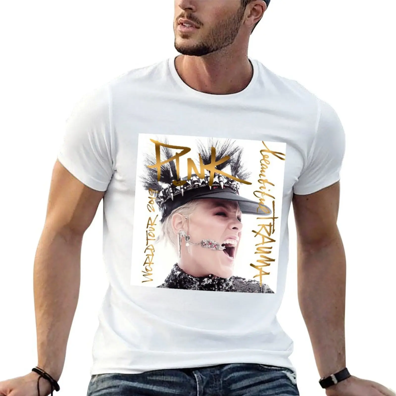 

pink beautiful trauma world tour 2019 ori payungatin T-Shirt t shirts cotton 100% t shirt for man 100 percent cotton T-Shirt