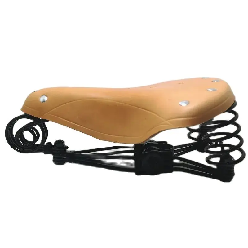 G10 100% Cowhide Saddle Vintage Elephant Spring Genuine Leather Spring Saddle Old Style Bicycle Saddle Genuine