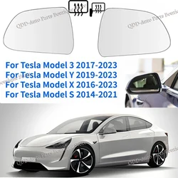 For Tesla Model 3 Y X S Car Left & Right Car Wide Angle Large Vision Rearview Mirror Lenses Heated Glass Rear View Side Mirror