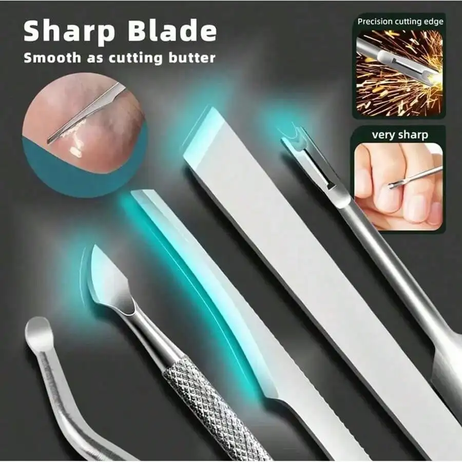 

Набор инструментов для педикюра вросшего ногтя, набор для ухода за ногтями из нержавеющей стали для омертвевшей кожи и мозолей, подходит для взрослых пожилых людей