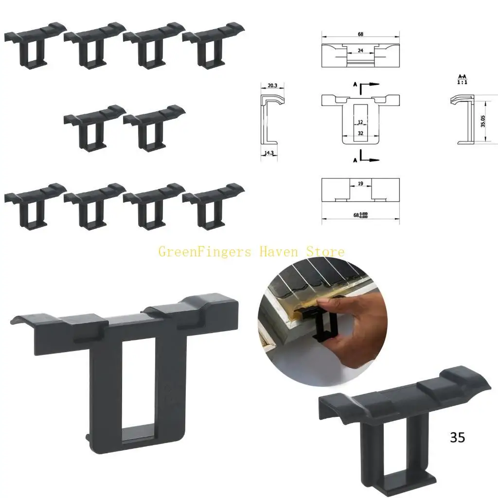 F68D 10 Pcs Solar Panel Water Drain Clip Outdoor Photovoltaic Panels Cleaning Clips