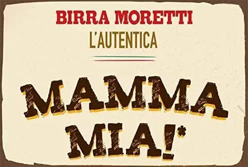8x12 inch Birra Moretti Italian Beer Vintage Tin Sign Style Metal Advertising Wall Plaque Sign Decor Metal Sign Poster SP#17, Ti