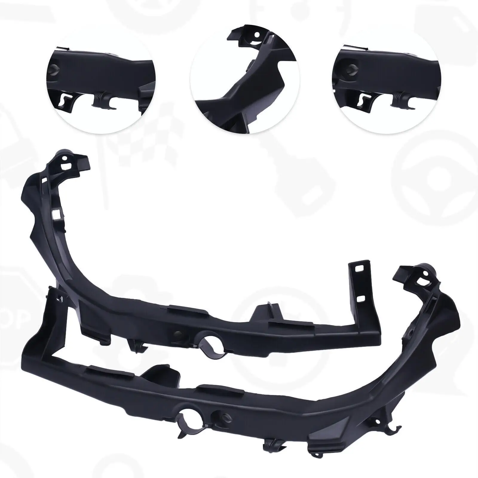 Headlight Support Bracket Set Left + Right Sides for 09-12 BMW 328i 335d 335i 4 Door Black