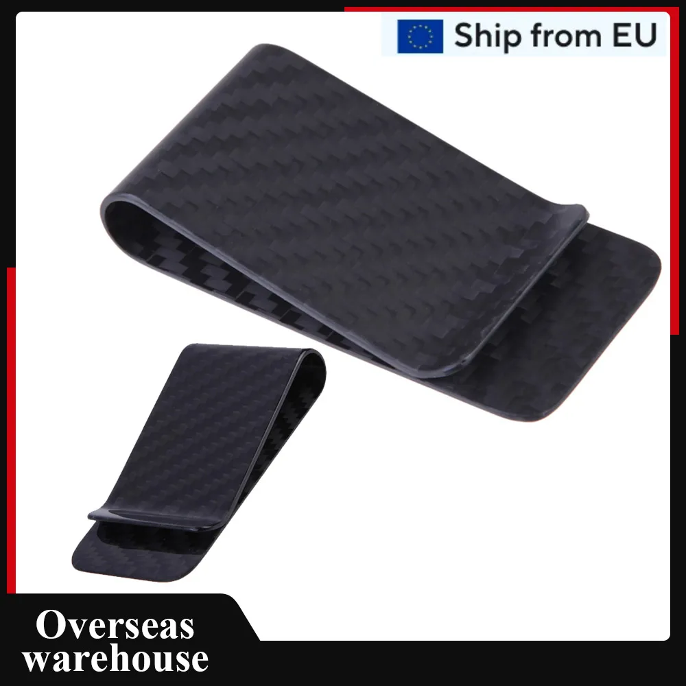 Real Carbon Fiber Money Clip Business Card Credit Card Cash Clip Wallet Polished and Matte for Options