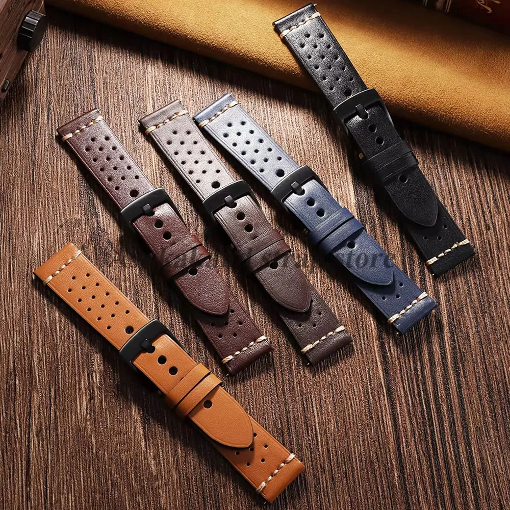 Cinturino in pelle fatto a mano marrone a sgancio rapido da 20 mm 22 mm per Seiko per cinturino Omega per cinturino Smartwatch uomo donna cintura