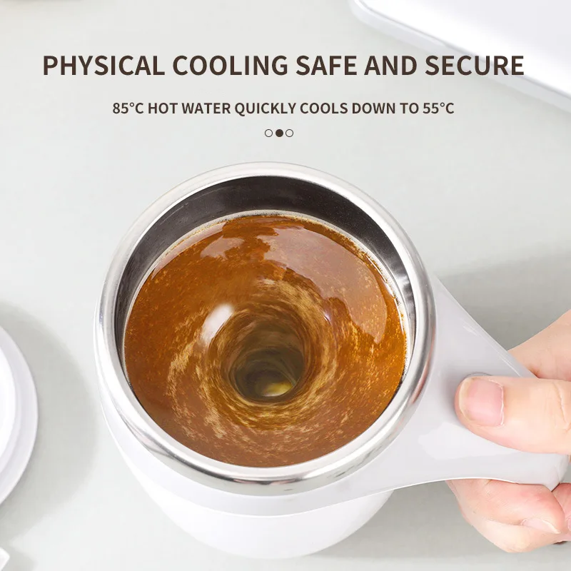 Portable Rechargeable Electric Coffee Mixer Stainless Steel Rotating Magnetic Automatic Stirring Mug Home Drinking Tool