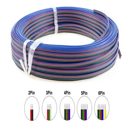 22awg 2pin 3pin 4pin 5pin 6pin Extension Electric Wire 5050 3528 RGB RGBW RGBWW RGBCCT LED Strip Extend Cable Connector