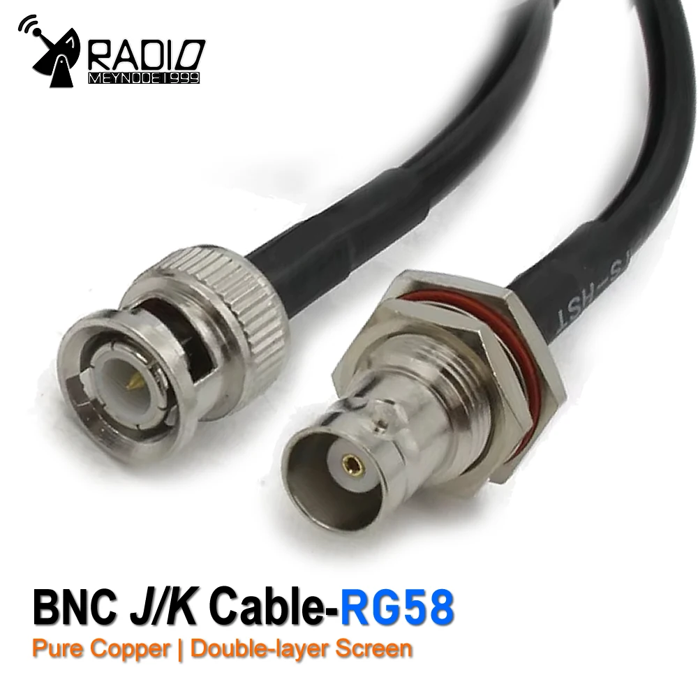 RG58 Cable BNC male to BNC female Straight Pigtail Jumper extension Cable FPV for HD-SDI 3G-SDI Vedio CCTV Camera Camcorder