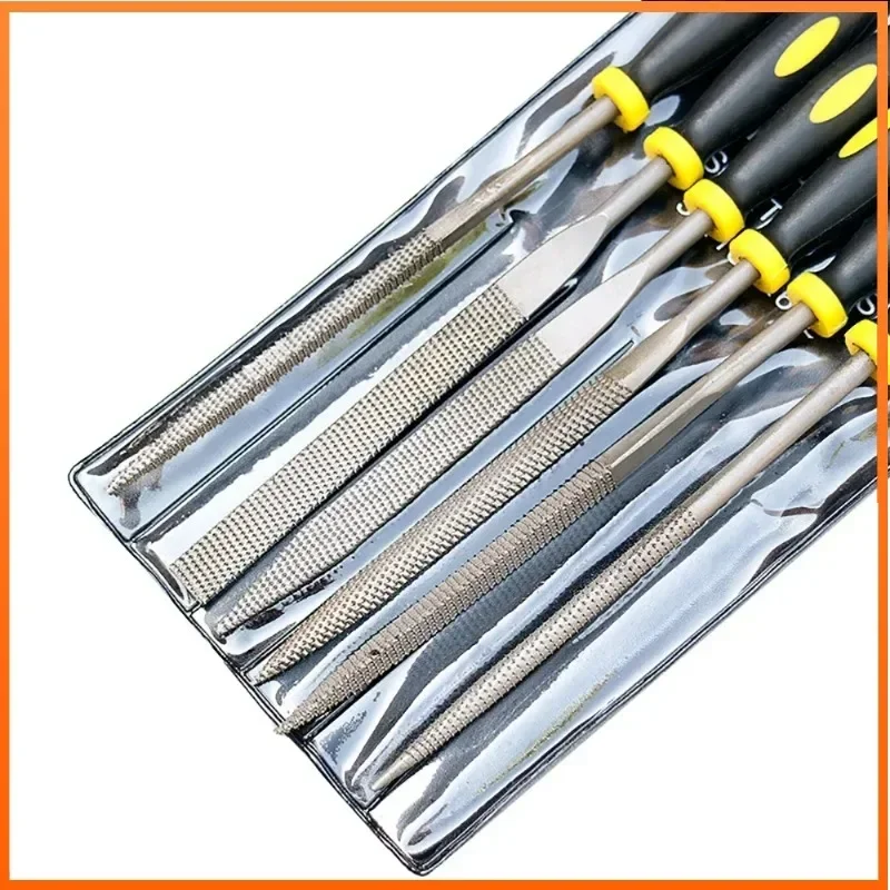 6x 140mm Mini Metal Rasp Needle Files Set Hand Tools for Wood Carving Steel Filing Woodworking