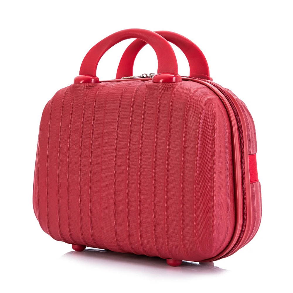 Petite valise imperméable violette pour femme, trousse de maquillage de voyage avec poignée, taille 14 ", 31, 25, 14, 5cm