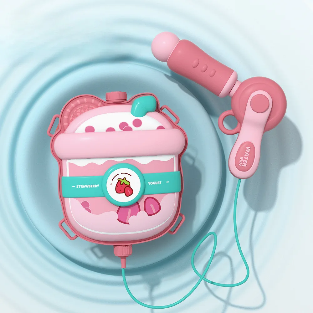กระเป๋าเป้สะพายหลังการ์ตูน Water Blaster สําหรับเด็กสายรัดดึงสเปรย์ของเล่นกลางแจ้งฤดูร้อนน้ําสนุกชายหญิง Splash Shooter