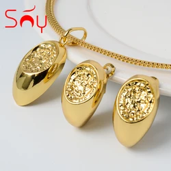 Sunny Jewelry Sets Fashion Classic 18K Gold Plated Hot Sale For Women Earrings Pendent Necklace Romantic Wedding Party