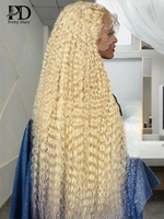 613 Loose Deep Wave Honey Blonde Human Hair Wigs 13x4 HD Lace Front Wigs Curly 13x6 Lace Frontal Wigs Color PrePlucked Women Wig