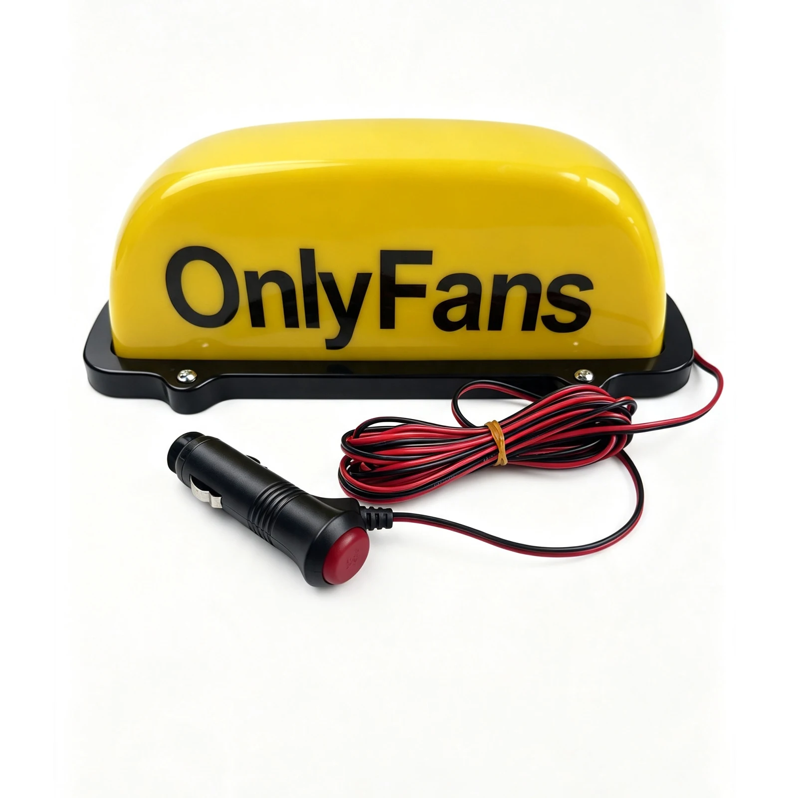 Car 12V Onlyfans Yellow Sign Light Cab Roof Top Power Line Illuminated Sign Waterproof Magnetic Base
