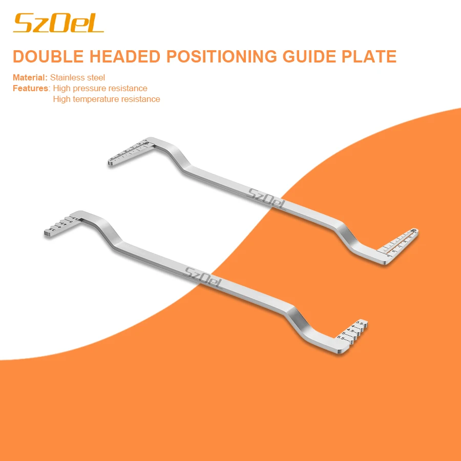 

Направляющая для имплантации, одинарная изогнутая двойная головка, позиционирующая пластина из нержавеющей стали, направляющая пластина, широкая линейка, позиционирующая линейка