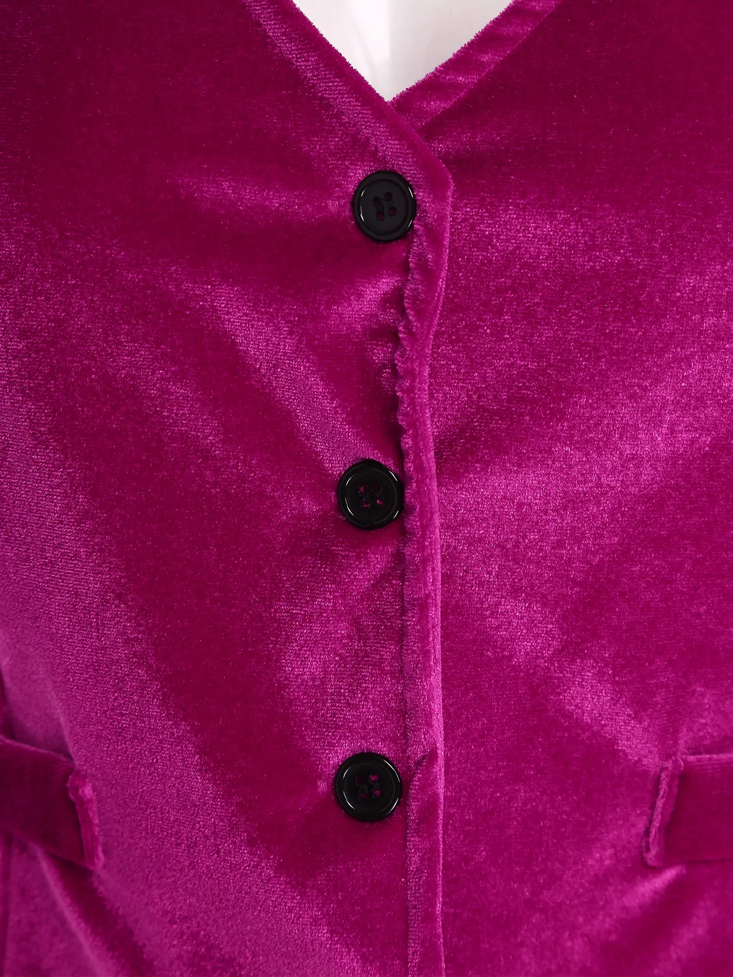 

Women Velvet Vintage Slim Waistcoat Vest Fashion V Neck Sleeveless Button-up Hem Tank Top for Streetwear Cocktails Party