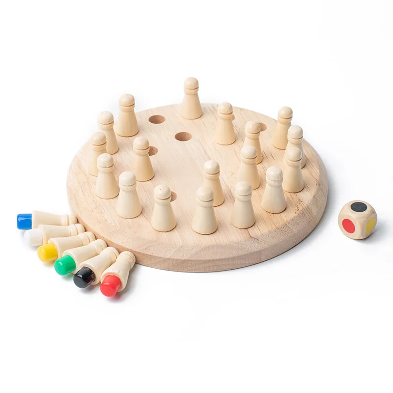 Bâton de mémoire en bois, jeu d'échecs de couleur, puzzle de société, jouet éducatif Montessori, capacité cognitive, jouets d'apprentissage pour enfants