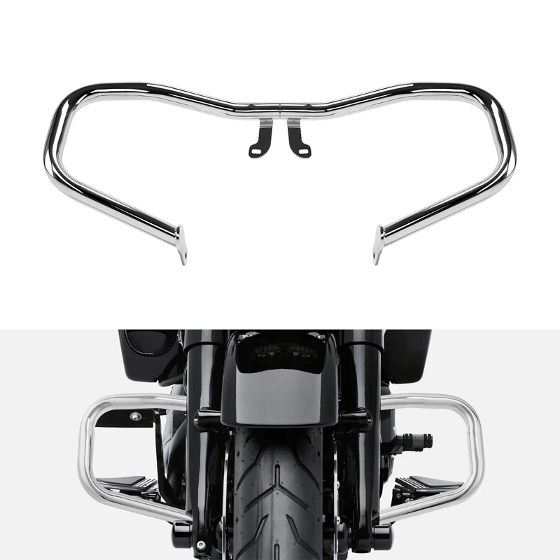 

Motorcycle Chopped Engine Guard Crash Bar For Harley Touring Road Glide Street Glide FLHR 2014-2024