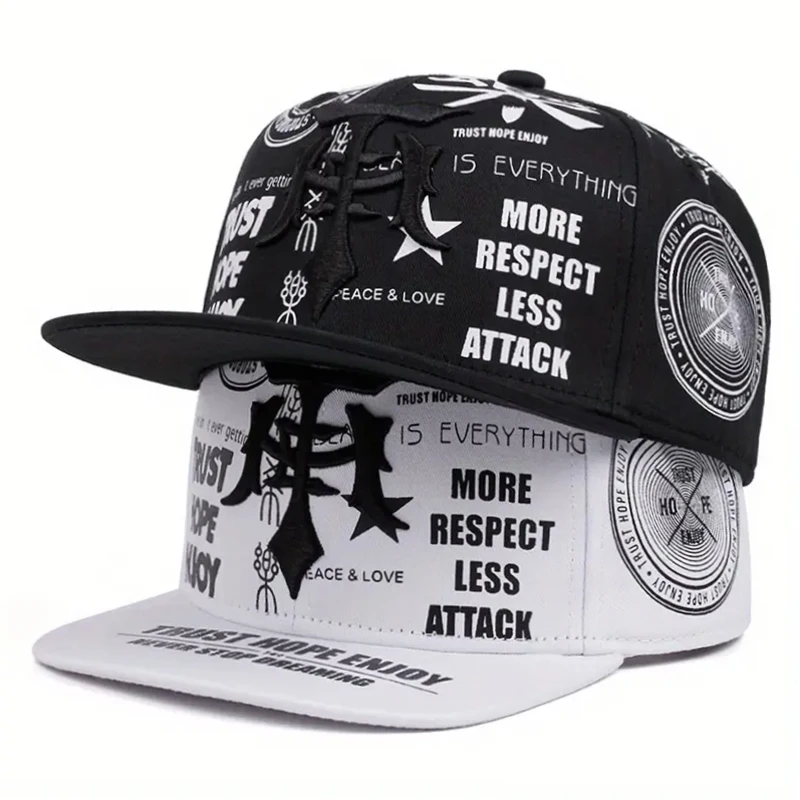 2026 Modische und Personalisierte Neue Baseball-Kappe T Graffiti-Stickerei Hip-Hop-Mütze Tägliche Freizeit-Sonnenschutzkappe Unisex Flachrand-Kappe – Detail 2