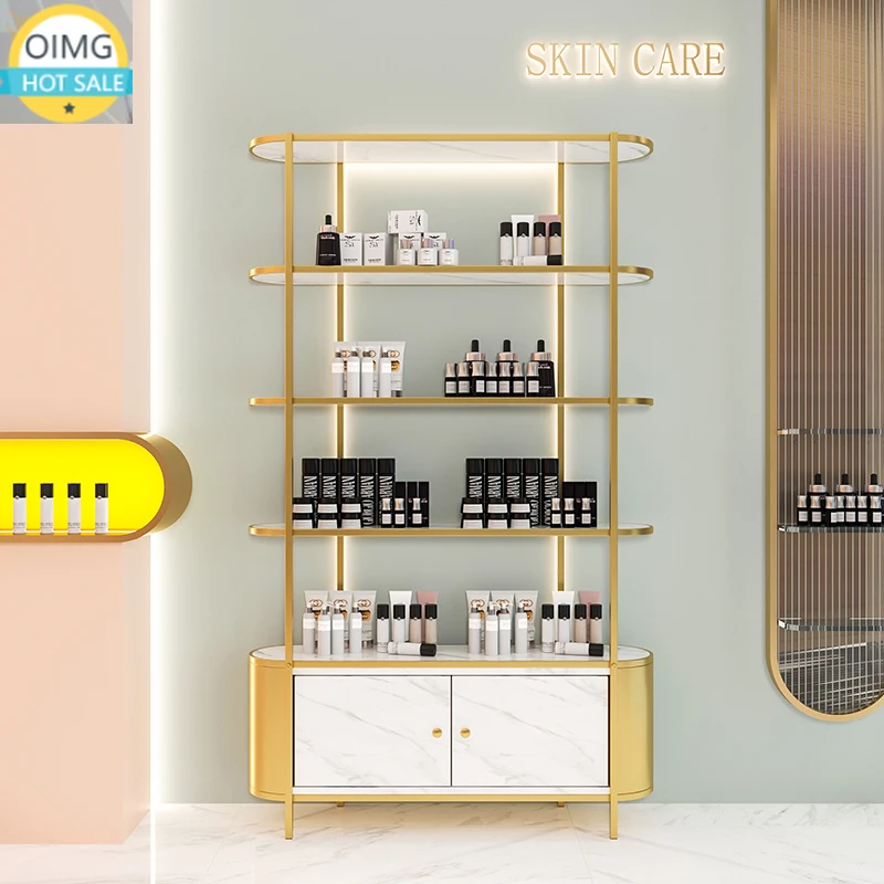 Beauty Salon Cosmetics and Nail Enhancement Display Shelf Display Cabinet with Light