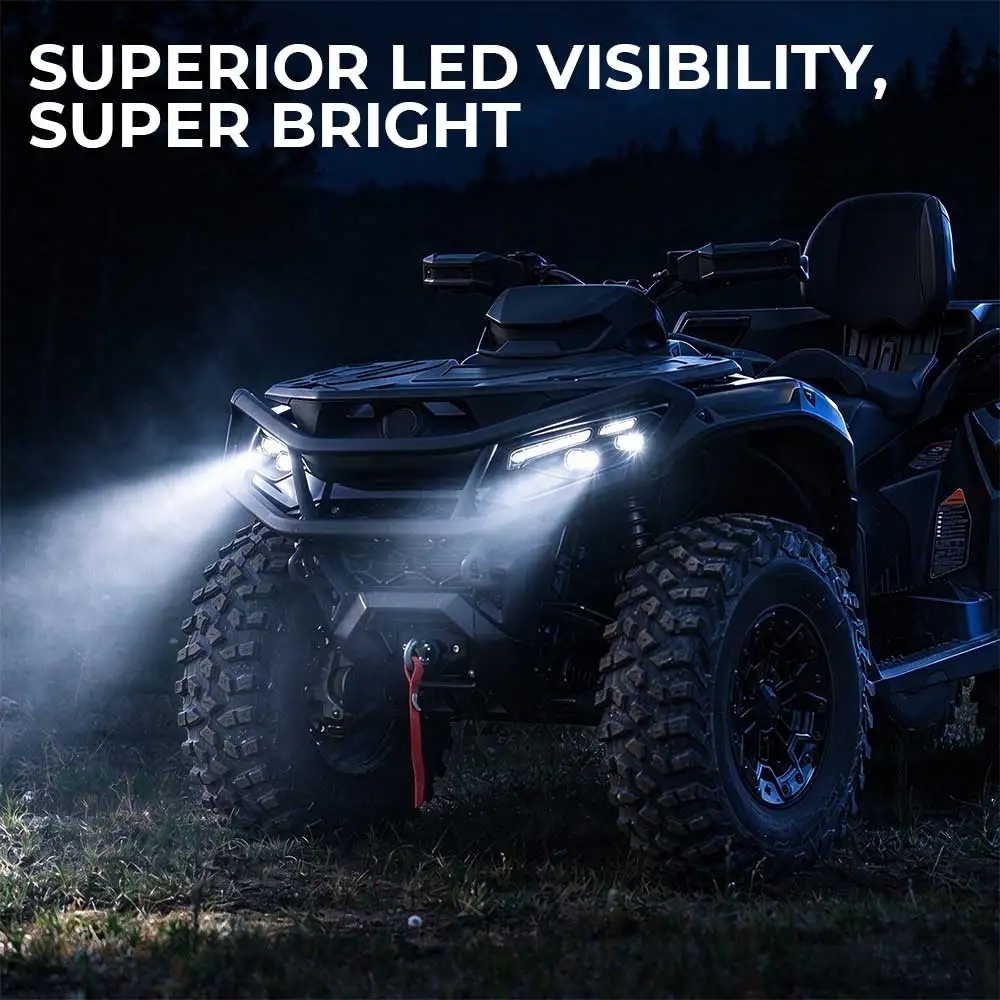UTV Part 1Pair Low Beam LED Headlight High Beam LED Headlight For Can-Am Outlander MAX XT-P 1000R 2023-2027 #710008088，710006910