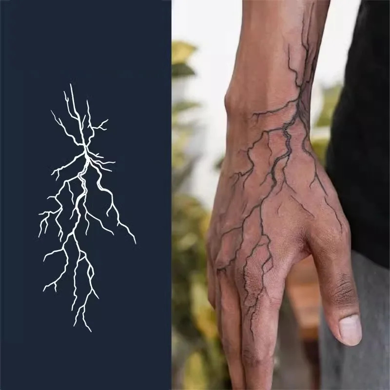 1-Blatt Hand-Rücken-Blitz-wasserdichtes und langlebiges temporäres Tattoo