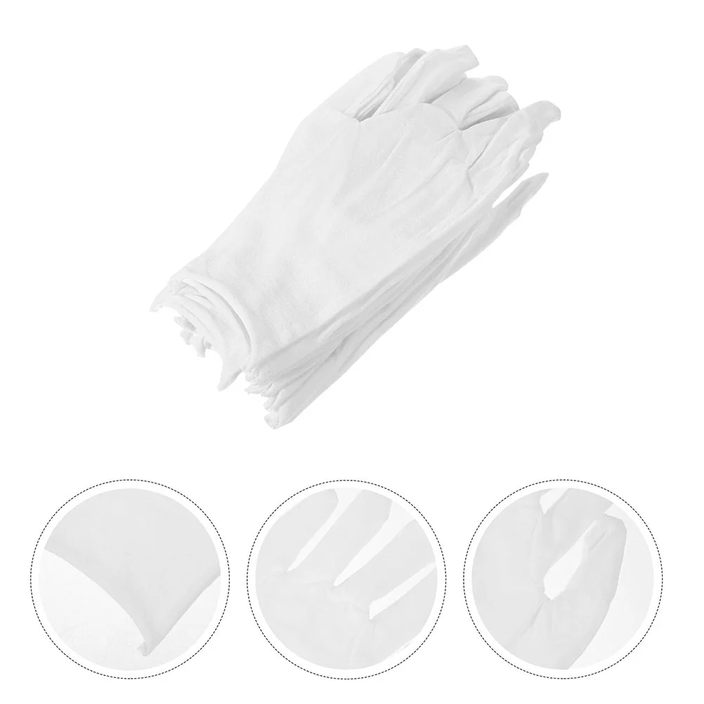 

12 Pairs Cotton White Men XL Size Work Safety Jewelry Inspection Gloves for Handling Thin Breathable Comfortable Fit