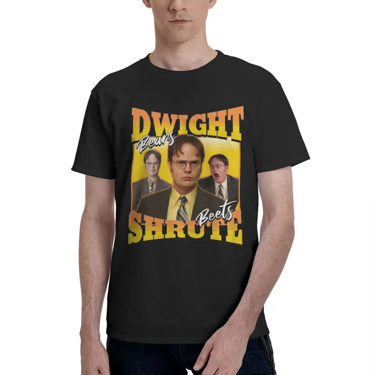 Dwight Schrute T-Shirt for Men The Office Tv Series Creative Cotton Tees Round Collar Short Sleeve T Shirt Summer Clothing