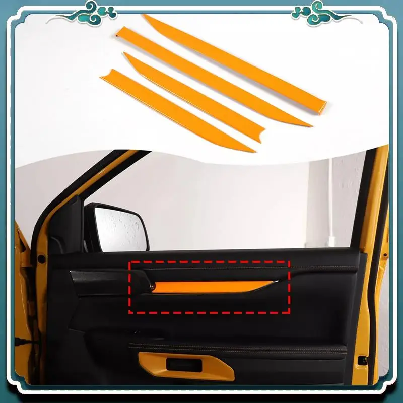

ABTU-For Ford Ranger 2023 2024 Car Inner Door Panel Strip Trim Cover Interior Accessories Orange
