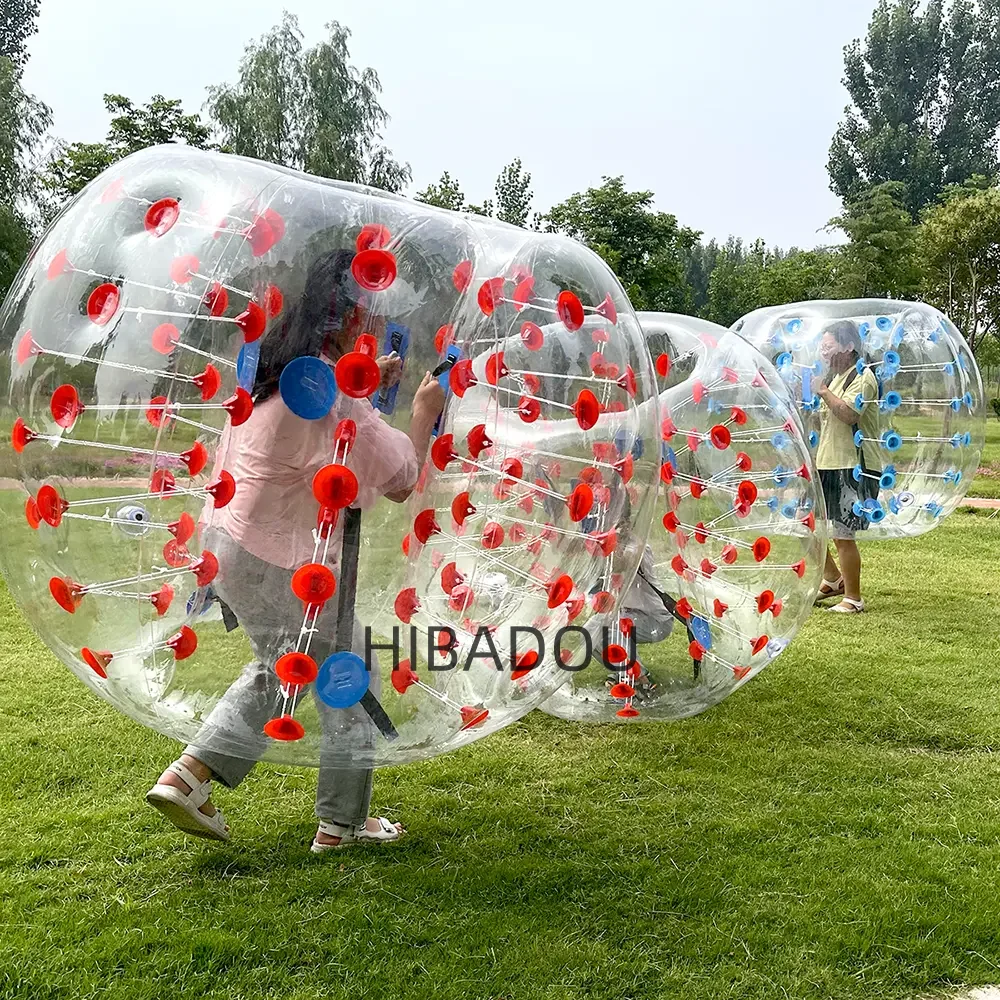 Pelotas de parachoques inflables HIBADOU, pelota de hámster humano de 1,2 m y 4 pies, pelota Zorb para niños, fútbol de burbujas para tiempo deportivo