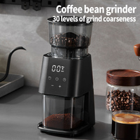 Italian coffee bean grinder, smart screen electric coffee grinder, 30 adjustable coarseness levels, household coffee grinder
