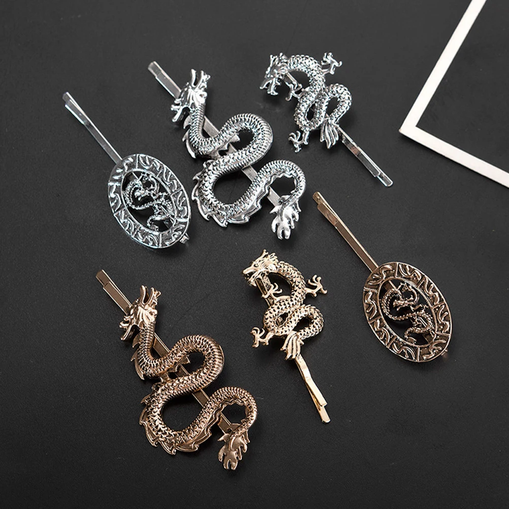 

6pcs Dragon-shaped Hair Clip Bobby Pin Punk Style Metal Accessories Girls Hairpins Retro Hair Clip Halloween Costume