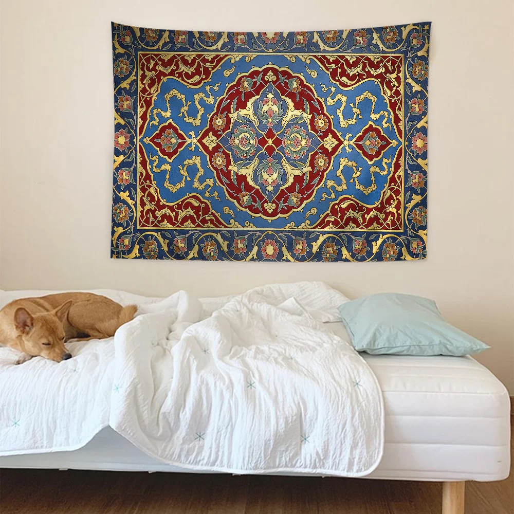 Vintage Persian  DIY Wall Tapestry Hippie Flower Wall Carpets Dorm Decor Wall Art Decor